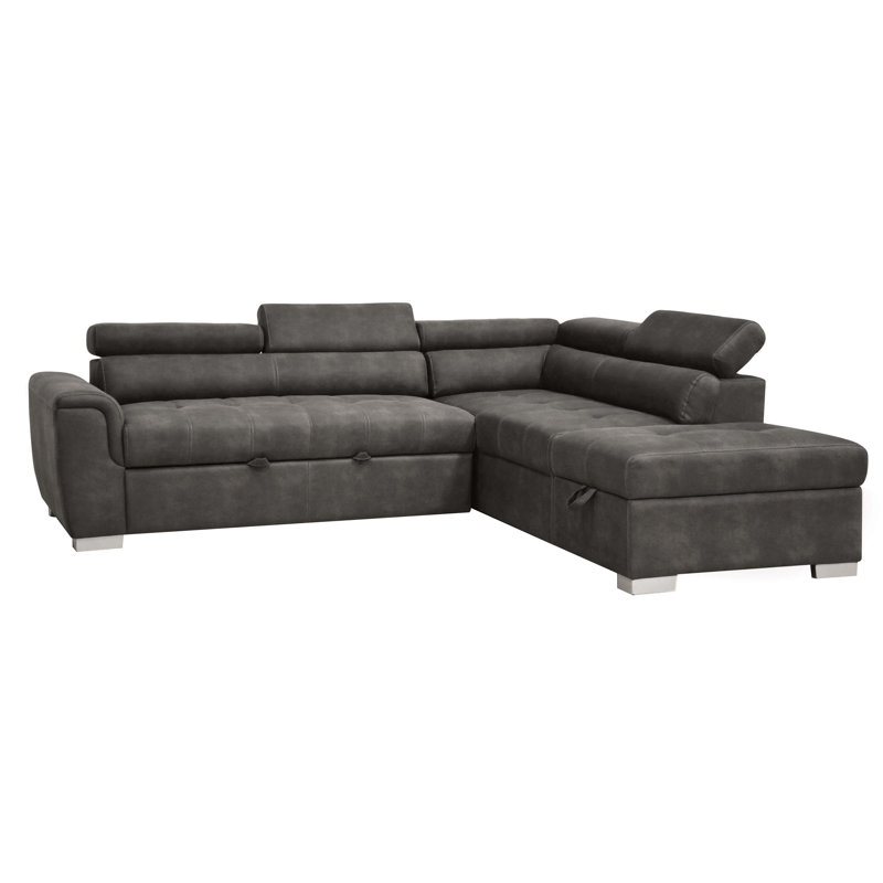 Orren Ellis Adjustable Headrest Sectional Sofa With 